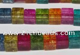 CKQ115 15.5 inches 8*8mm cube dyed crackle quartz beads