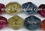 CKQ118 15.5 inches 15*20mm nuggets dyed crackle quartz beads