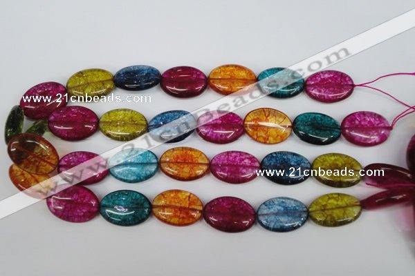CKQ121 15.5 inches 18*25mm oval dyed crackle quartz beads