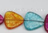 CKQ135 15.5 inches 20*20mm triangle dyed crackle quartz beads