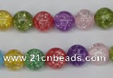 CKQ14 15.5 inches 10mm round dyed crackle quartz beads wholesale