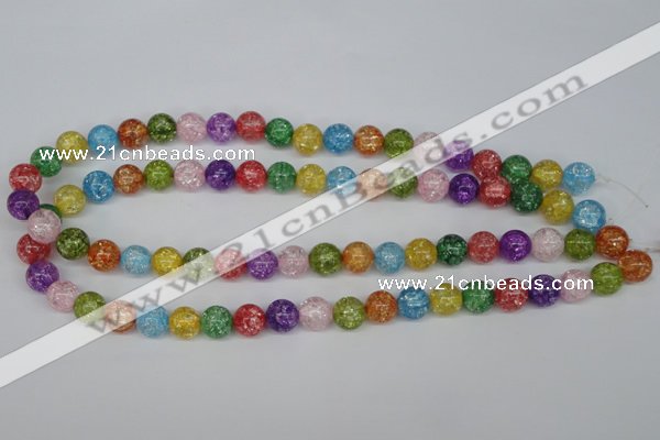 CKQ14 15.5 inches 10mm round dyed crackle quartz beads wholesale