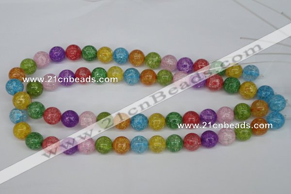CKQ15 15.5 inches 12mm round dyed crackle quartz beads wholesale