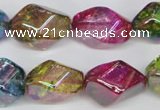 CKQ150 15.5 inches 15*20mm twisted rice AB-color crackle quartz beads