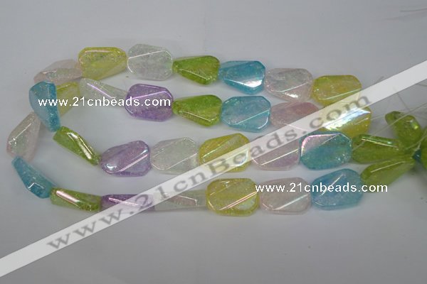 CKQ165 15.5 inches 20*30mm twisted rectangle AB-color crackle quartz beads