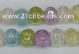 CKQ170 15.5 inches 10*13mm pumpkin AB-color crackle quartz beads