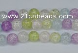 CKQ21 15.5 inches 6mm round dyed crackle quartz beads wholesale