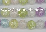 CKQ23 15.5 inches 10mm round dyed crackle quartz beads wholesale