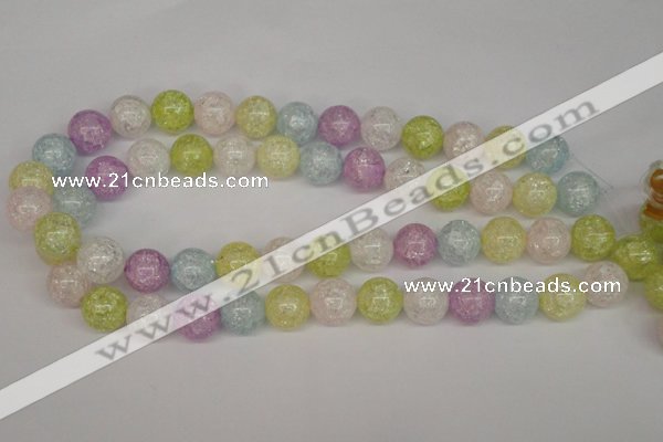 CKQ25 15.5 inches 14mm round dyed crackle quartz beads wholesale