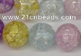 CKQ27 15.5 inches 18mm round dyed crackle quartz beads wholesale