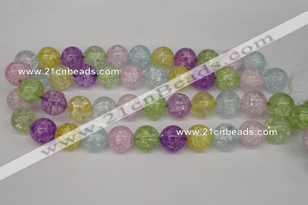 CKQ27 15.5 inches 18mm round dyed crackle quartz beads wholesale