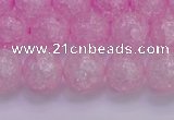 CKQ304 15.5 inches 12mm round dyed crackle quartz beads wholesale