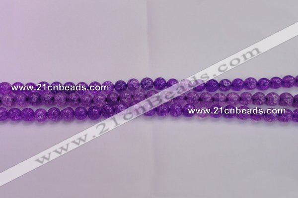 CKQ308 15.5 inches 6mm round dyed crackle quartz beads wholesale