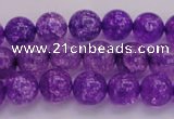 CKQ309 15.5 inches 8mm round dyed crackle quartz beads wholesale