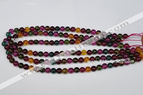 CKQ31 15.5 inches 6mm round dyed crackle quartz beads wholesale