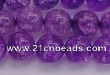 CKQ312 15.5 inches 14mm round dyed crackle quartz beads wholesale