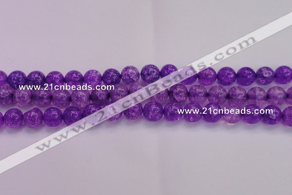 CKQ312 15.5 inches 14mm round dyed crackle quartz beads wholesale