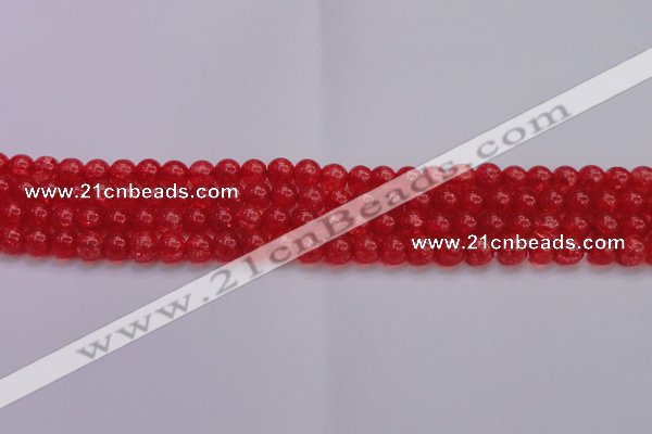 CKQ315 15.5 inches 6mm round dyed crackle quartz beads wholesale