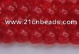 CKQ316 15.5 inches 8mm round dyed crackle quartz beads wholesale