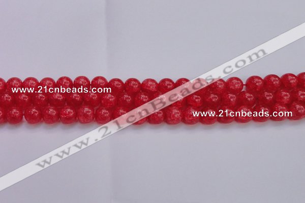 CKQ318 15.5 inches 12mm round dyed crackle quartz beads wholesale