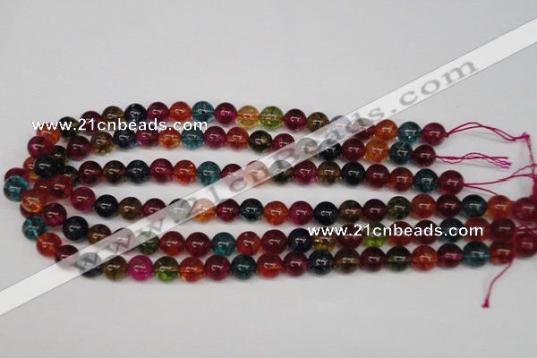 CKQ33 15.5 inches 10mm round dyed crackle quartz beads wholesale