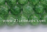 CKQ340 15.5 inches 14mm round dyed crackle quartz beads wholesale