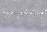 CKQ346 15.5 inches 12mm faceted round dyed crackle quartz beads