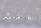 CKQ347 15.5 inches 14mm faceted round dyed crackle quartz beads