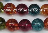 CKQ35 15.5 inches 14mm round dyed crackle quartz beads wholesale