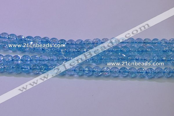 CKQ360 15.5 inches 4mm round dyed crackle quartz beads wholesale