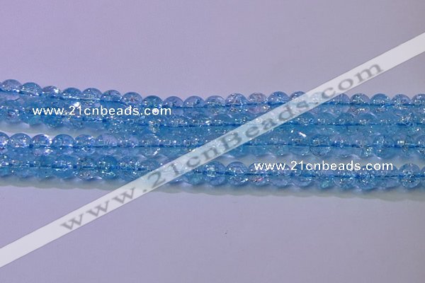 CKQ361 15.5 inches 6mm round dyed crackle quartz beads