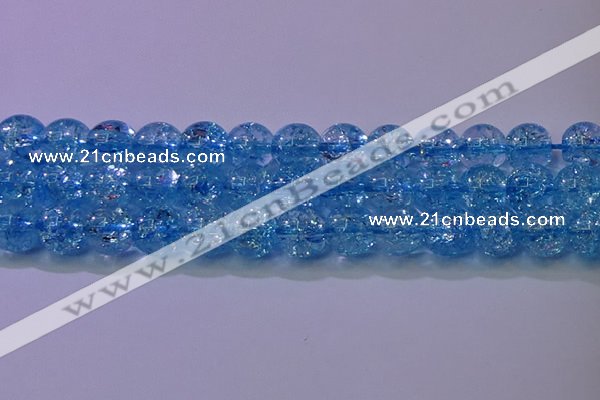 CKQ362 15.5 inches 8mm round dyed crackle quartz beads