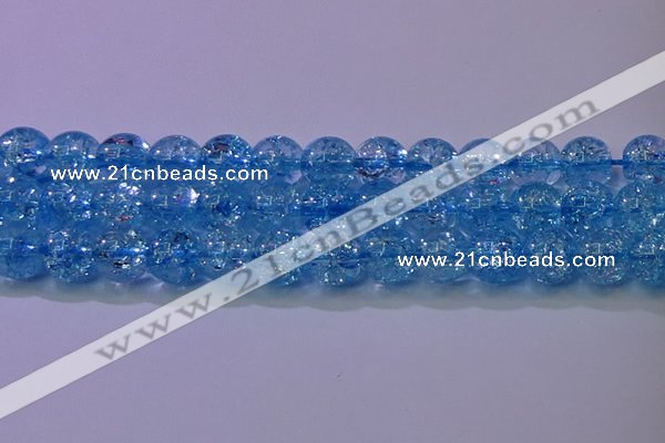 CKQ364 15.5 inches 12mm round dyed crackle quartz beads