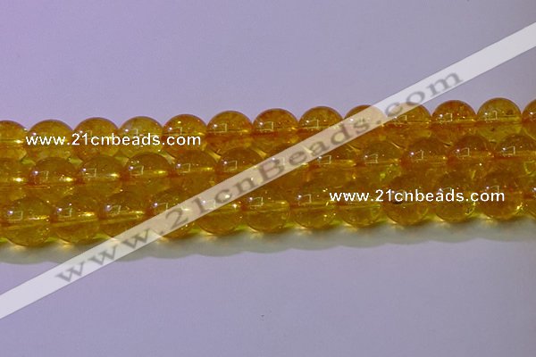 CKQ382 15.5 inches 8mm round dyed crackle quartz beads