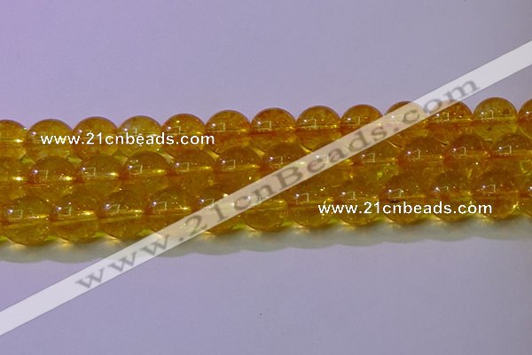 CKQ383 15.5 inches 10mm round dyed crackle quartz beads