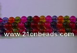 CKQ392 15.5 inches 8mm round dyed crackle quartz beads