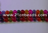 CKQ393 15.5 inches 10mm round dyed crackle quartz beads