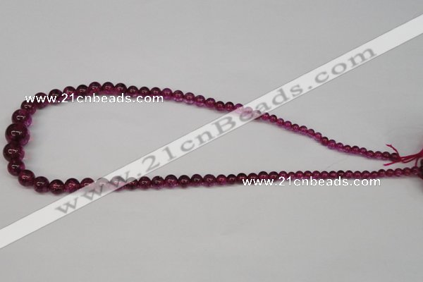 CKQ50 15.5 inches 6mm - 12mm round dyed crackle quartz beads