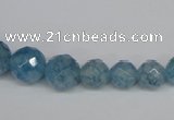 CKQ51 15.5 inches 6mm - 14mm faceted round dyed crackle quartz beads