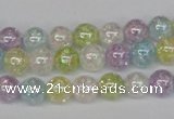 CKQ62 15.5 inches 8mm round AB-color dyed crackle quartz beads