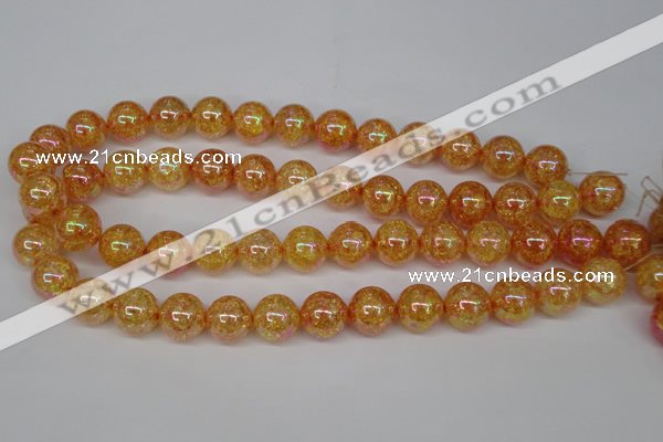 CKQ92 15.5 inches 8mm round AB-color dyed crackle quartz beads