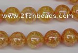 CKQ93 15.5 inches 10mm round AB-color dyed crackle quartz beads