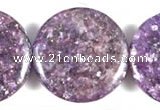 CKU05 15 inches 25mm coin purple kunzite beads wholesale