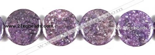 CKU05 15 inches 25mm coin purple kunzite beads wholesale