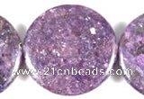 CKU06 15 inches 30mm coin purple kunzite beads wholesale