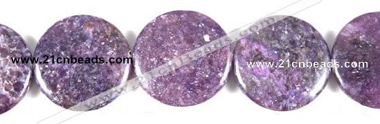 CKU06 15 inches 30mm coin purple kunzite beads wholesale