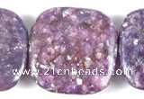 CKU09 15 inches 20*20mm square purple kunzite beads wholesale