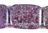 CKU12 15 inches 22*30mm rectangle purple kunzite beads wholesale