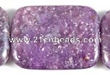 CKU14 15 inches 30*40mm rectangle purple kunzite beads wholesale