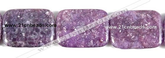 CKU14 15 inches 30*40mm rectangle purple kunzite beads wholesale